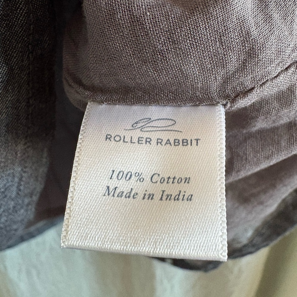 Roller Rabbit Charcoal Gray Blouse with Red White Blue Embroidery size small - Picture 6 of 7